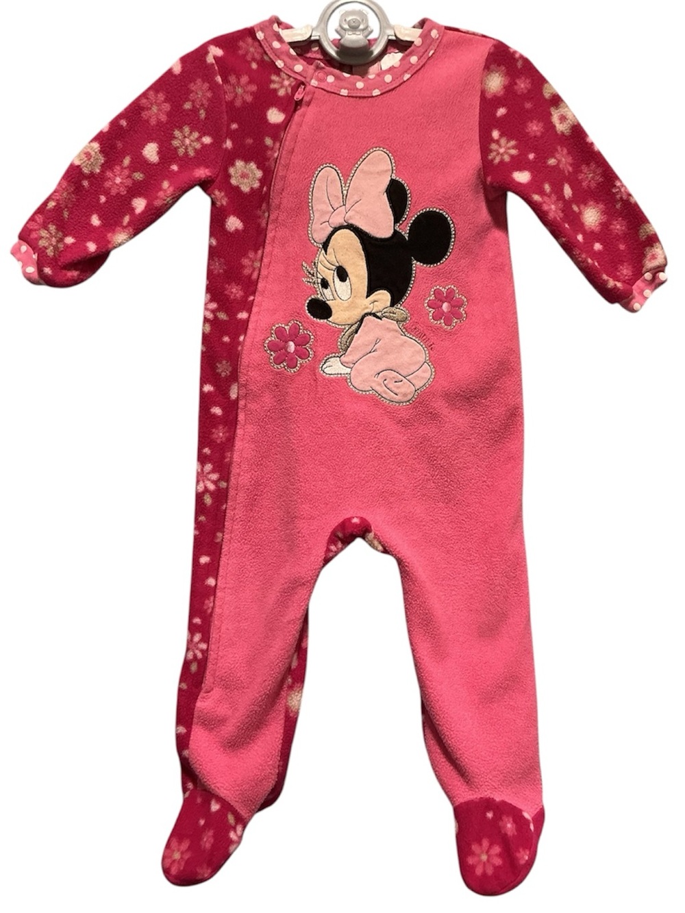 3/$20 Disney Pink Minnie Mouse Fleece Footed One-Piece